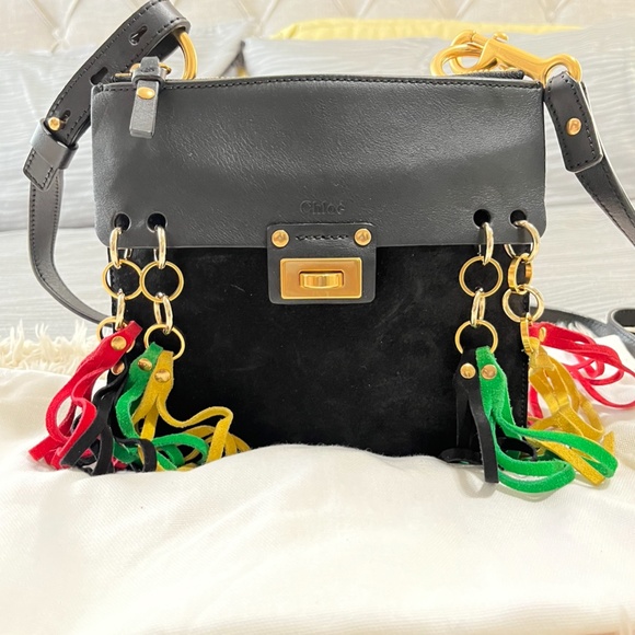 New Authentic CHLOE Small Jane Tassel-Trim Leather Crossbody Bag - Picture 2 of 11